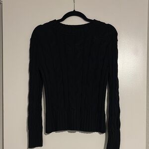Black Cable Knit Long Sleeve Sweater